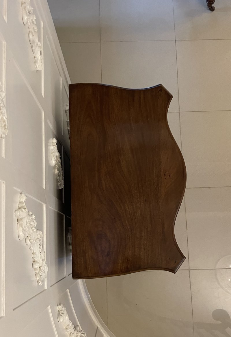 Antique Edwardian Quality Figured Mahogany Serpentine Chest of Drawers - Image 9